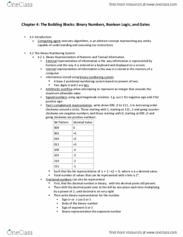 COMS W1004 Chapter Notes - Chapter 4: Lossless Compression, Boolean Expression, Circuit Diagram thumbnail