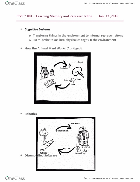 CGSC 1001 Lecture Notes - Lecture 2: Enculturation, Operant Conditioning, Observational Learning thumbnail