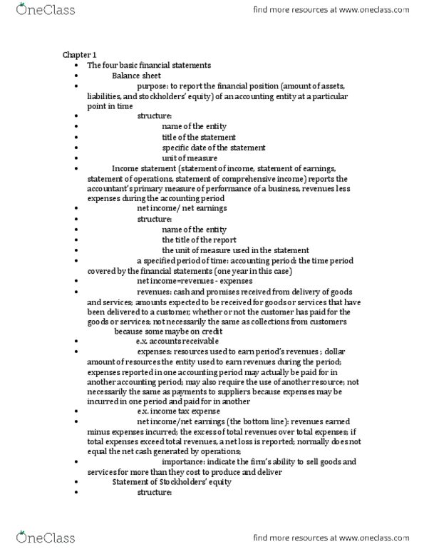 ACCT1021 Chapter Notes - Chapter 1: Investment, International Financial Reporting Standards, Financial Accounting Standards Board thumbnail