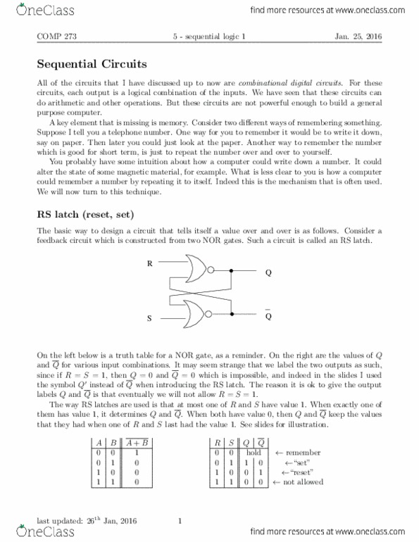 COMP 273 Lecture Notes - Lecture 5: The Sketch, Edge Case, Bitwise Operation thumbnail