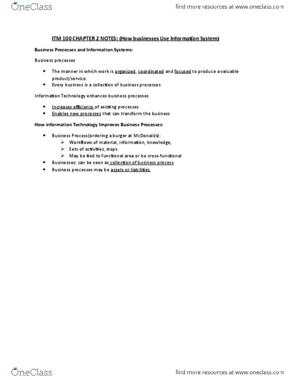 ITM 100 Lecture Notes - Lecture 2: Sharepoint, Chief Security Officer, Accounts Receivable thumbnail