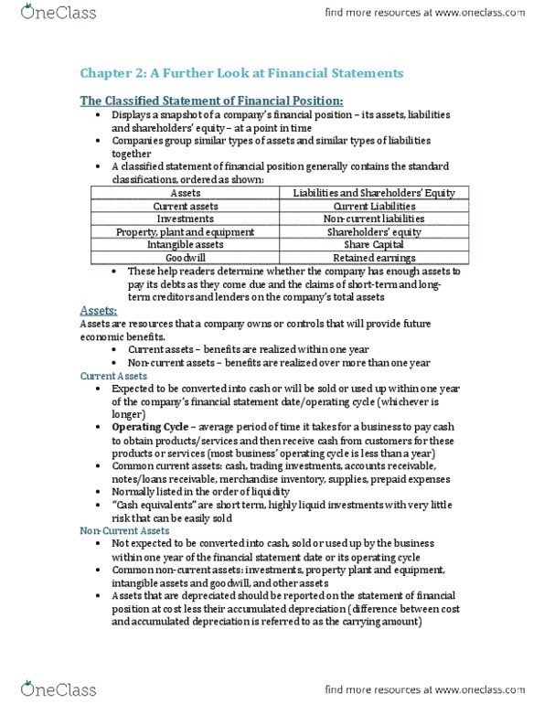 ACCT 2220 Lecture Notes - Lecture 2: Accounts Payable, Current Liability, Financial Statement thumbnail