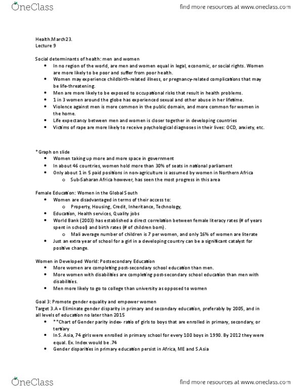 DVM 2110 Lecture Notes - Lecture 8: Gross Enrolment Ratio, Sub-Saharan Africa, Social Preferences thumbnail