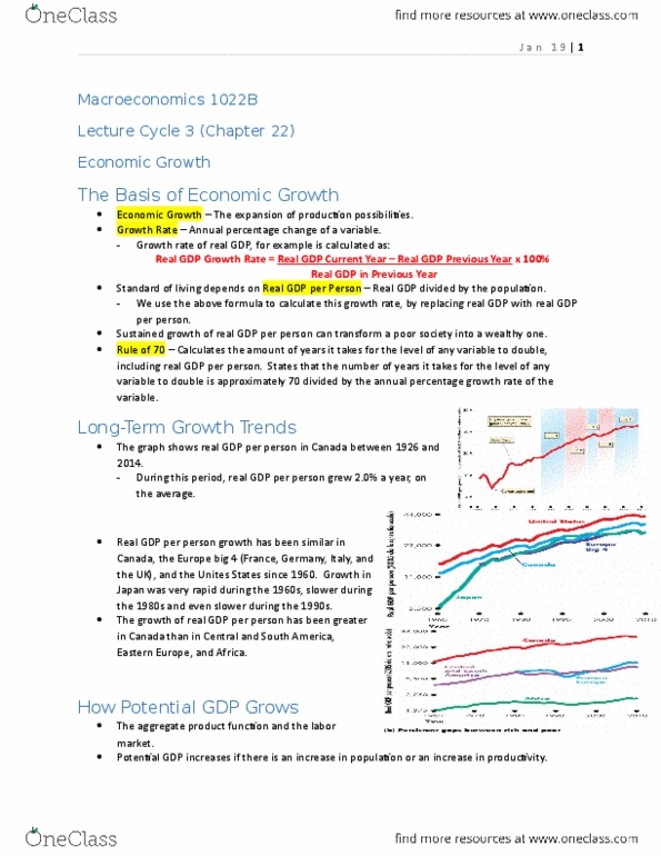Economics 1022A/B Lecture Notes - Lecture 3: Real Wages, Potential Output, Diminishing Returns thumbnail