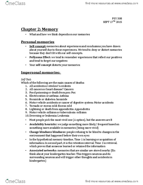 PSY 308 Lecture Notes - Lecture 2: Traffic Collision, Perfect Pie, Sensory Memory thumbnail