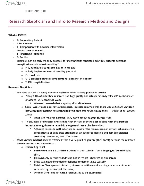 NURS 205 Lecture Notes - Lecture 2: Health Technology Assessment, Confirmation Bias, Systematic Review thumbnail