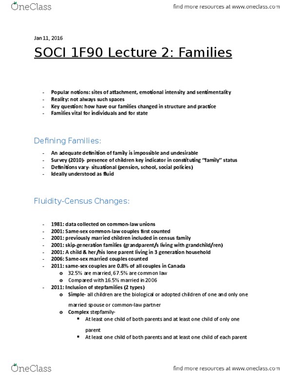 SOCI 1F90 Lecture Notes - Lecture 2: General Social Survey, Cultural Reproduction, Online Dating Service thumbnail