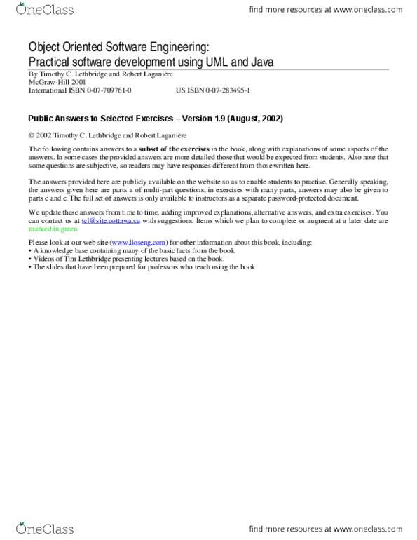 SEG 2105 Chapter 1-12: Solutions__Object_Oriented_Software_Engineering__Practical_Software_Development_using_UML_and_Java thumbnail