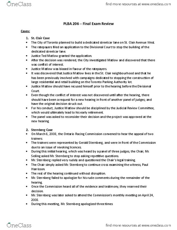 PLBA 206 Lecture Notes - Lecture 13: Unemployment Insurance Act 1920, Toronto Parking Authority, Douglas College thumbnail