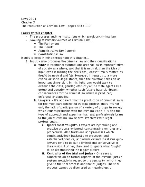 LAWS 2301 Chapter Notes -John Stuart Mill, Indictable Offence, Jeremy Bentham thumbnail