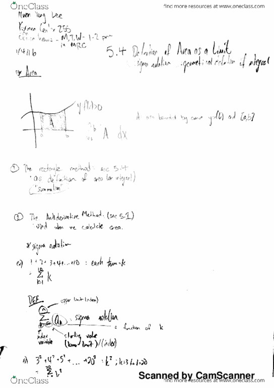 MATH 122 Lecture 1: Calc 5.4 notes thumbnail