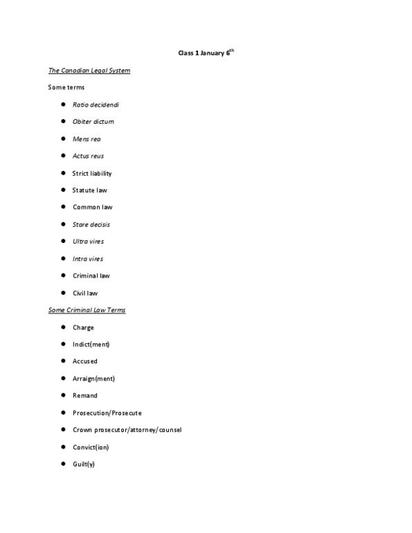 COMM 2501 Lecture Notes - Constitution Act, 1867, Obiter Dictum, Ultra Vires thumbnail