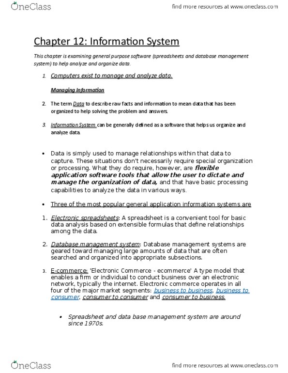 ITM 102 Lecture Notes - Lecture 1: Database, Circular Reference, E-Commerce thumbnail