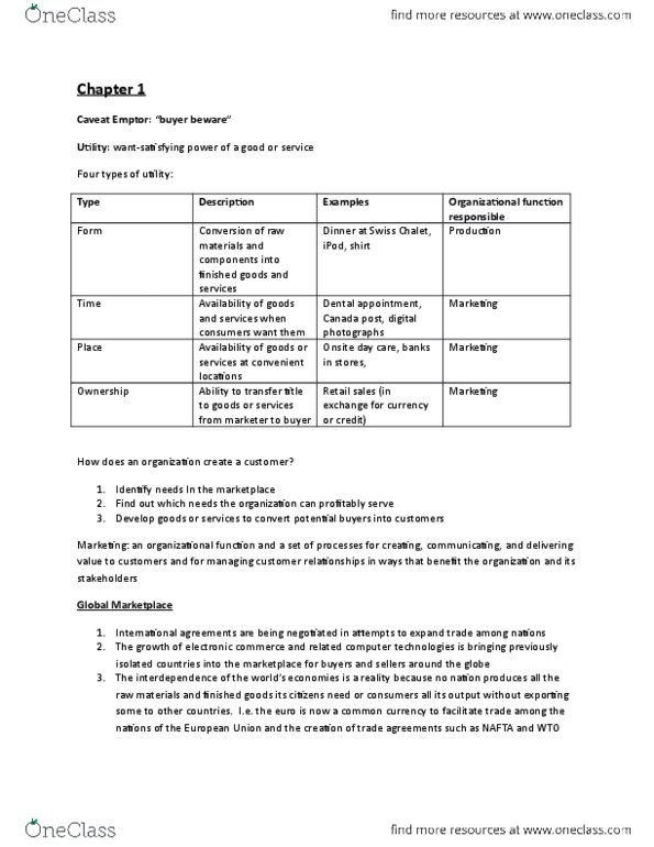 ADMS 2200 Lecture Notes - Lecture 1: Marketing, Customer Relationship Management, E-Commerce thumbnail