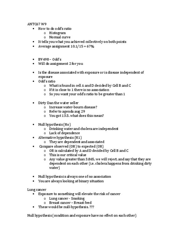 ANTC67H3 Lecture Notes - F-Test, Statistical Hypothesis Testing, Odds Ratio thumbnail