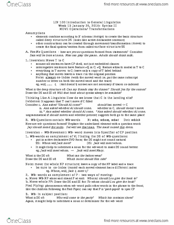 LIN100Y1 Lecture Notes - Lecture 3: Deep Structure And Surface Structure, Move thumbnail