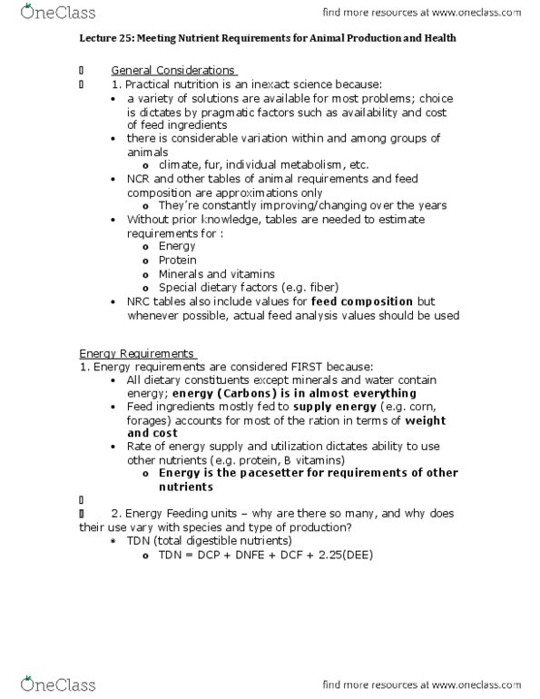 ANSC 2120 Lecture Notes - Lecture 25: B Vitamins, Rumen, Lysine thumbnail