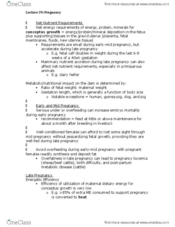 ANSC 2120 Lecture Notes - Lecture 29: Birth Weight, Gravidity And Parity, Gestational Age thumbnail