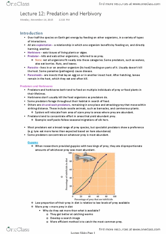 Biology 2483A Lecture Notes - Lecture 12: Prey Switching, Optimal Foraging Theory, Body Armor thumbnail