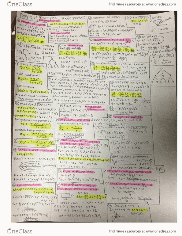 MATH 227 Midterm: MATH 227 Test 2 "Formula Sheet" - OneClass