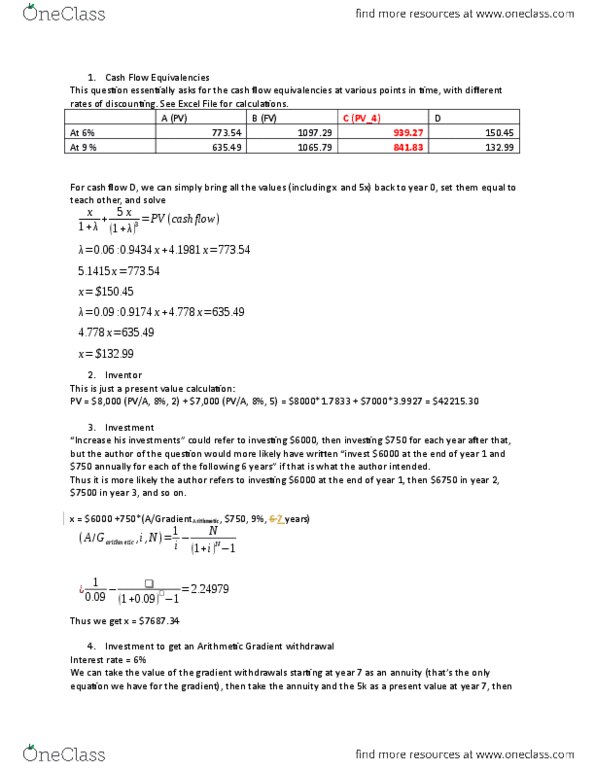 CHE249H1 Lecture Notes - Lecture 6: 0 (Year), Cash Flow, Round-Off Error thumbnail