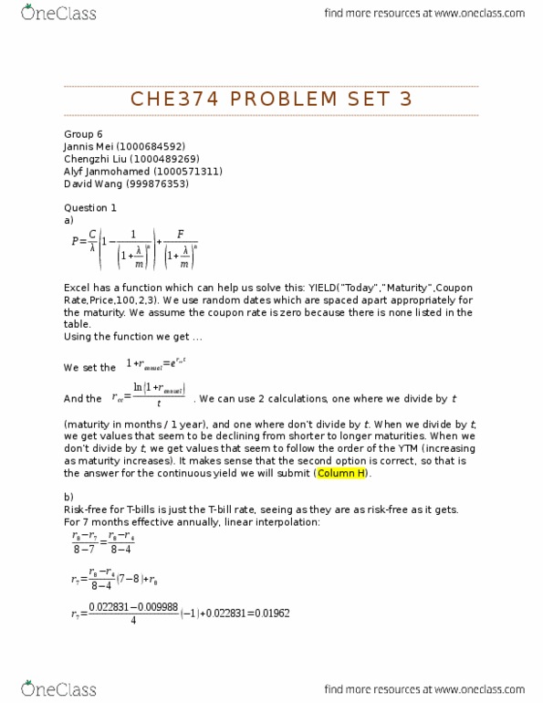 CHE249H1 Lecture Notes - Lecture 3: Linear Interpolation, United States Treasury Security, Capital Asset Pricing Model thumbnail