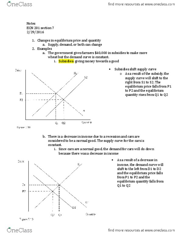 ECN 201 Lecture Notes - Lecture 12: Demand Curve, Economic Equilibrium, Normal Good thumbnail