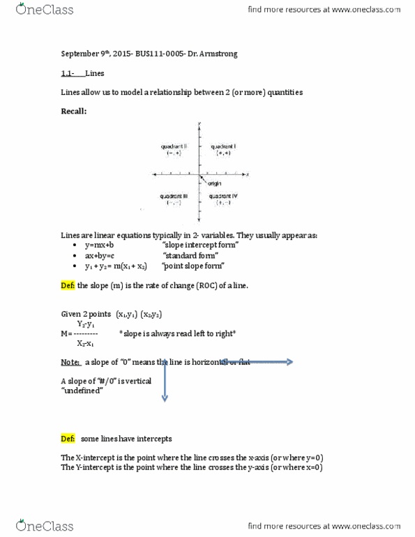 BUS 111 Lecture Notes - Lecture 1: Break Even, Marginal Cost, Fixed Cost thumbnail