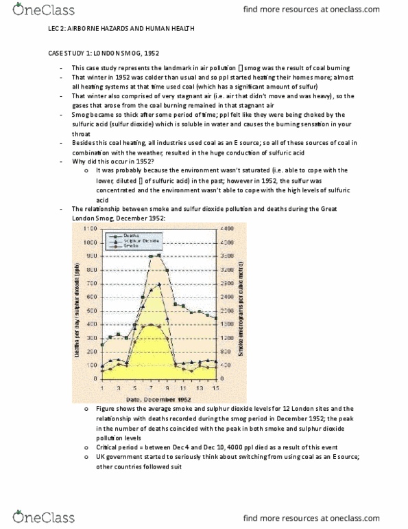 EESA10H3 Lecture Notes - Lecture 2: Indoor Air Quality, Great Smog Of London, Tropospheric Ozone thumbnail