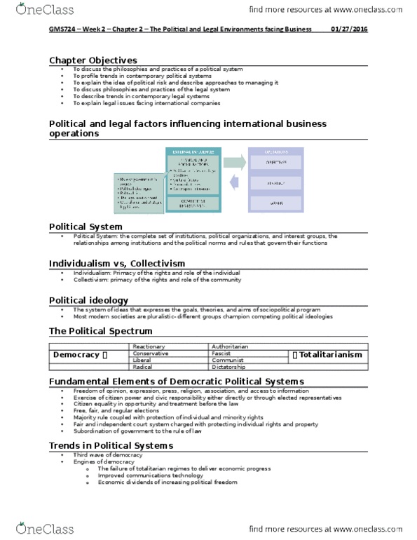 GMS 724 Lecture Notes - Lecture 2: Political Spectrum, Totalitarianism, Collectivism thumbnail