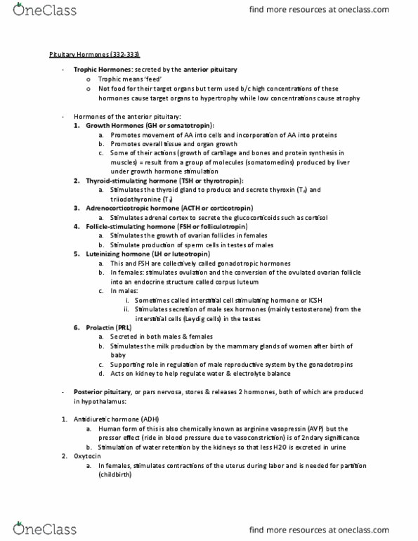 BIOM 3200 Lecture Notes - Lecture 10: Laron Syndrome, Epiphyseal Plate, Ovarian Follicle thumbnail