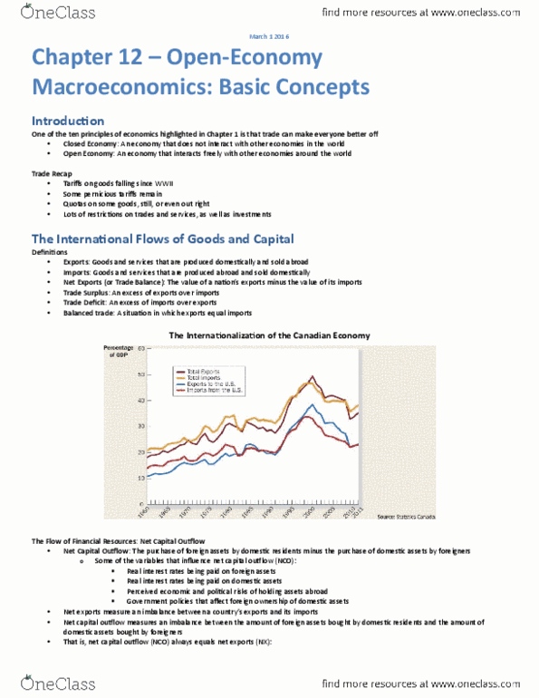 ECON102 Lecture Notes - Lecture 14: Real Interest Rate, Reserve Currency, Comparative Advantage thumbnail