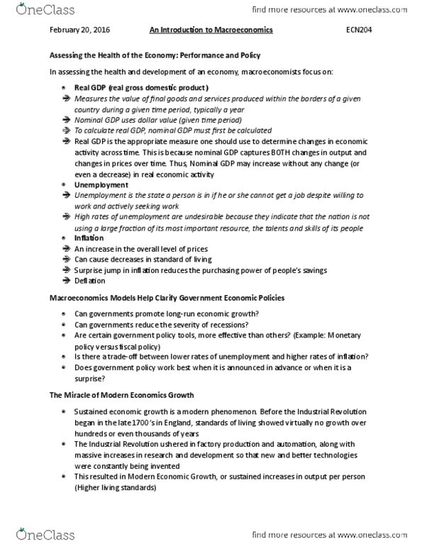 ECN 204 Chapter Notes - Chapter 6: Purchasing Power Parity, Monetary Policy, Deflation thumbnail