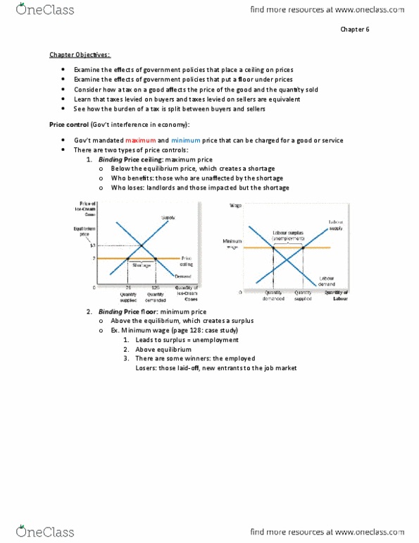 ECON-101 Lecture Notes - Lecture 6: Price Floor, Price Controls, Economic Equilibrium thumbnail