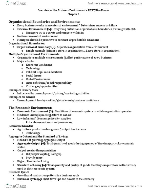 BU111 Chapter Notes - Chapter 1: Purchasing Power Parity, Gross Domestic Product, Money Supply thumbnail