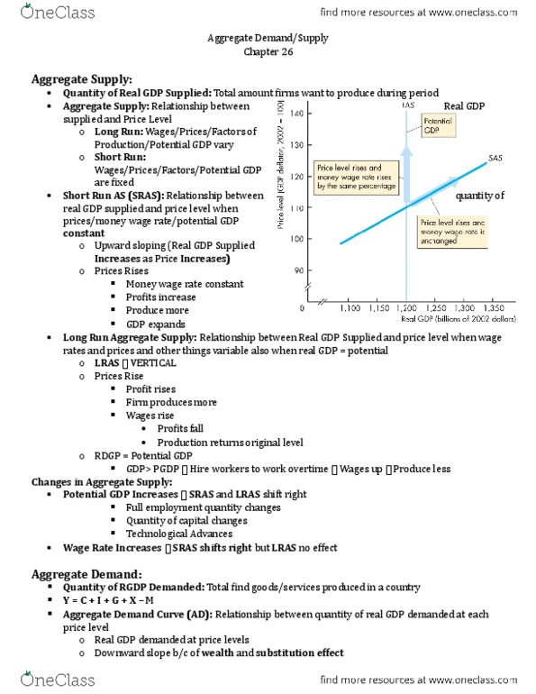 EC140 Chapter Notes - Chapter 26: Aggregate Demand, Potential Output, Reaction Rate Constant thumbnail