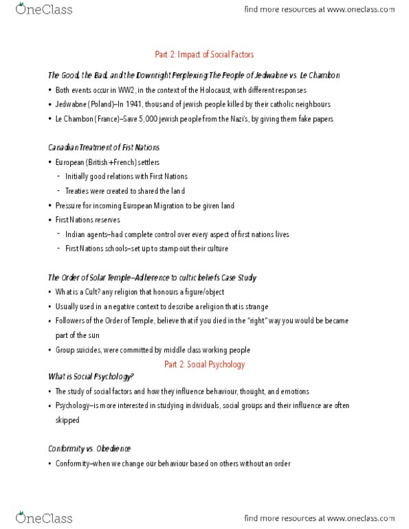 PSYC 1F90 Lecture Notes - Lecture 2: Proxemics thumbnail