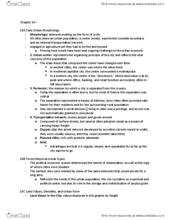 GEOG101 Chapter Notes - Chapter 14: Land Values, Planned Community, Ron Herron thumbnail