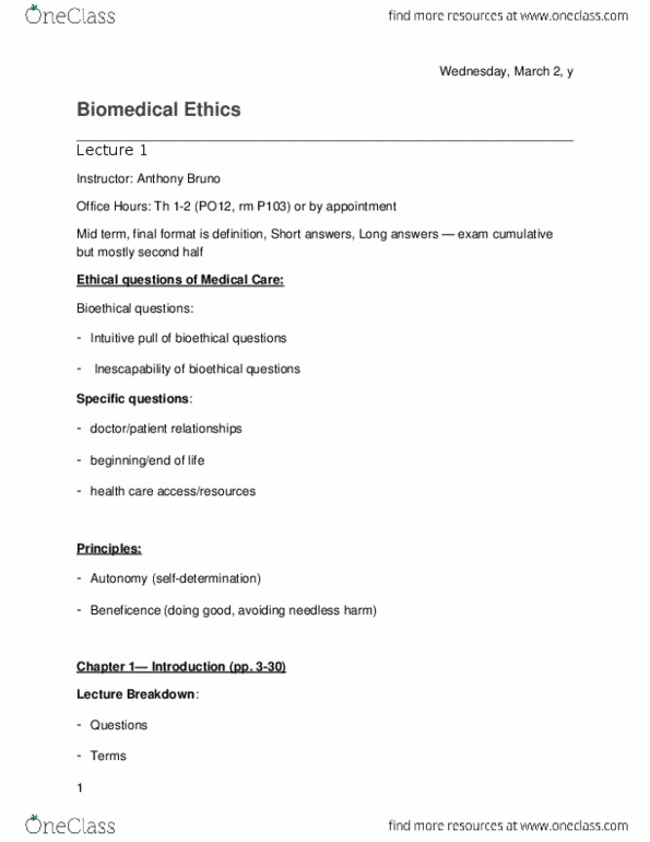 PHLB09H3 Lecture Notes - Lecture 1: Moral Absolutism, Normative Ethics, Applied Ethics thumbnail