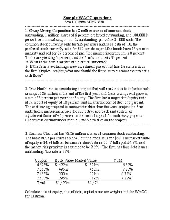 ADMS 3530 Lecture Notes - Eastman Chemical Company, Preferred Stock, Risk Premium thumbnail