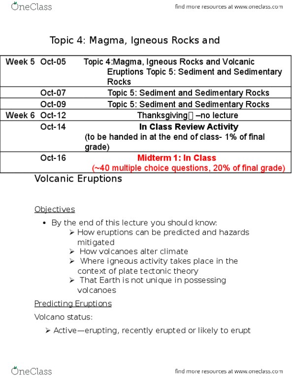 UBST 253 Lecture Notes - Lecture 1: Plate Tectonics, Shield Volcano, Volcanic Arc thumbnail
