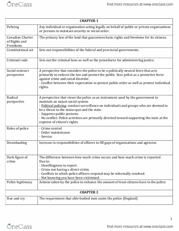 CRM 2305 Chapter Notes - Chapter Definitions: Frankpledge, Notre Dame Fighting Irish thumbnail