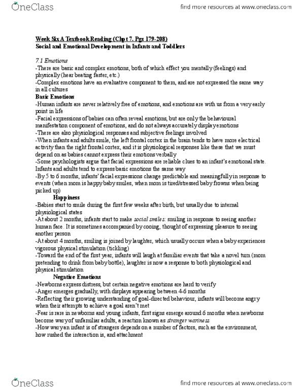 PSYCH211 Chapter Notes - Chapter 7: Dazed, Attachment Theory, Mental Disorder thumbnail
