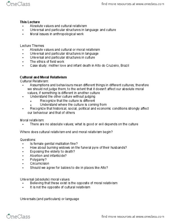 ANT100Y1 Lecture Notes - Lecture 6: Discourse Analysis, Phoneme, Tenuis Consonant thumbnail