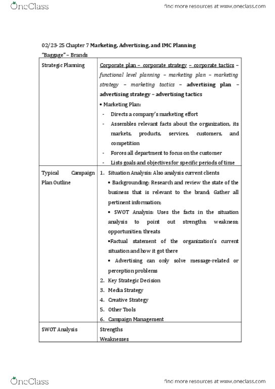 COM CM 317 Lecture Notes - Lecture 10: Jetblue, Competitive Advantage, Swot Analysis thumbnail