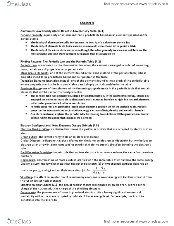 CHEM 101 Chapter Notes - Chapter 4: European Route E40, Ionic Radius, Diamagnetism thumbnail