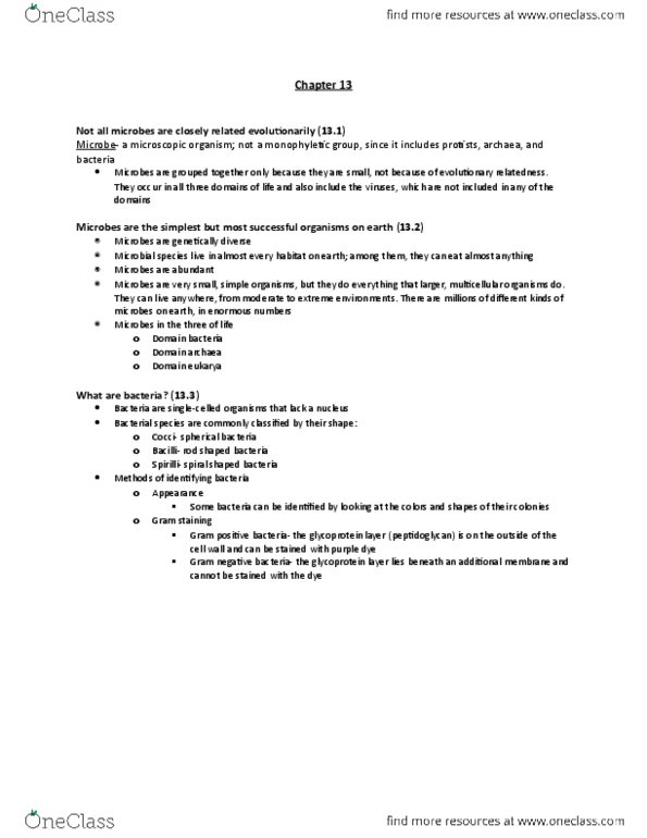 BIO 101 Chapter Notes - Chapter 13: Streptococcal Pharyngitis, Probiotic, Acne Vulgaris thumbnail