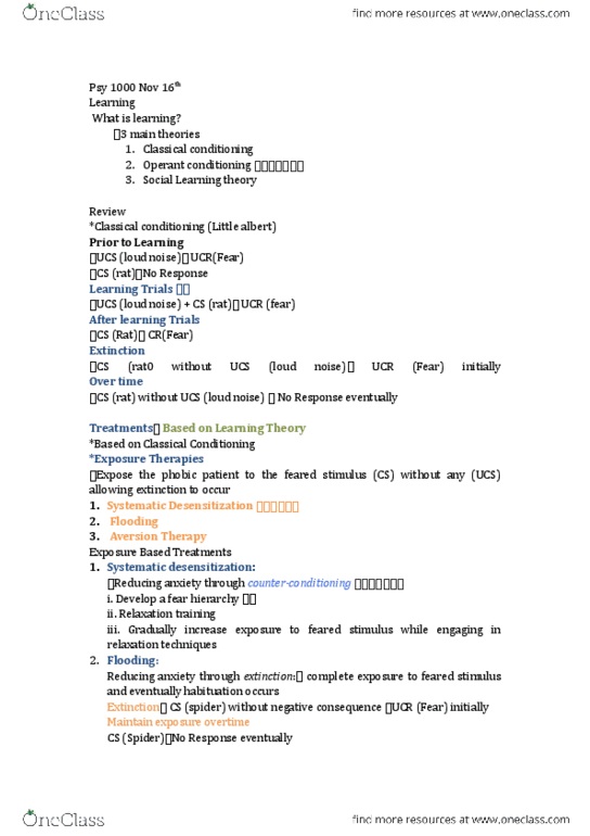 Psychology 1000 Lecture Notes - Lecture 1: Aspirin, Headache, Reinforcement thumbnail