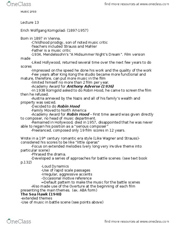 MUSIC 2F03 Lecture Notes - Lecture 13: Anthony Adverse thumbnail