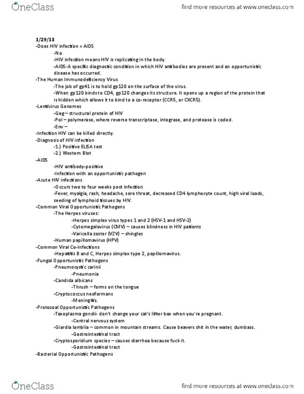 BIO SCI 45 Lecture Notes - Lecture 7: Cervical Cancer, Treponema Pallidum, Neoplasm thumbnail